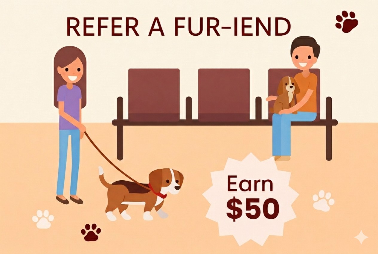 Refer a fur-iend graphic